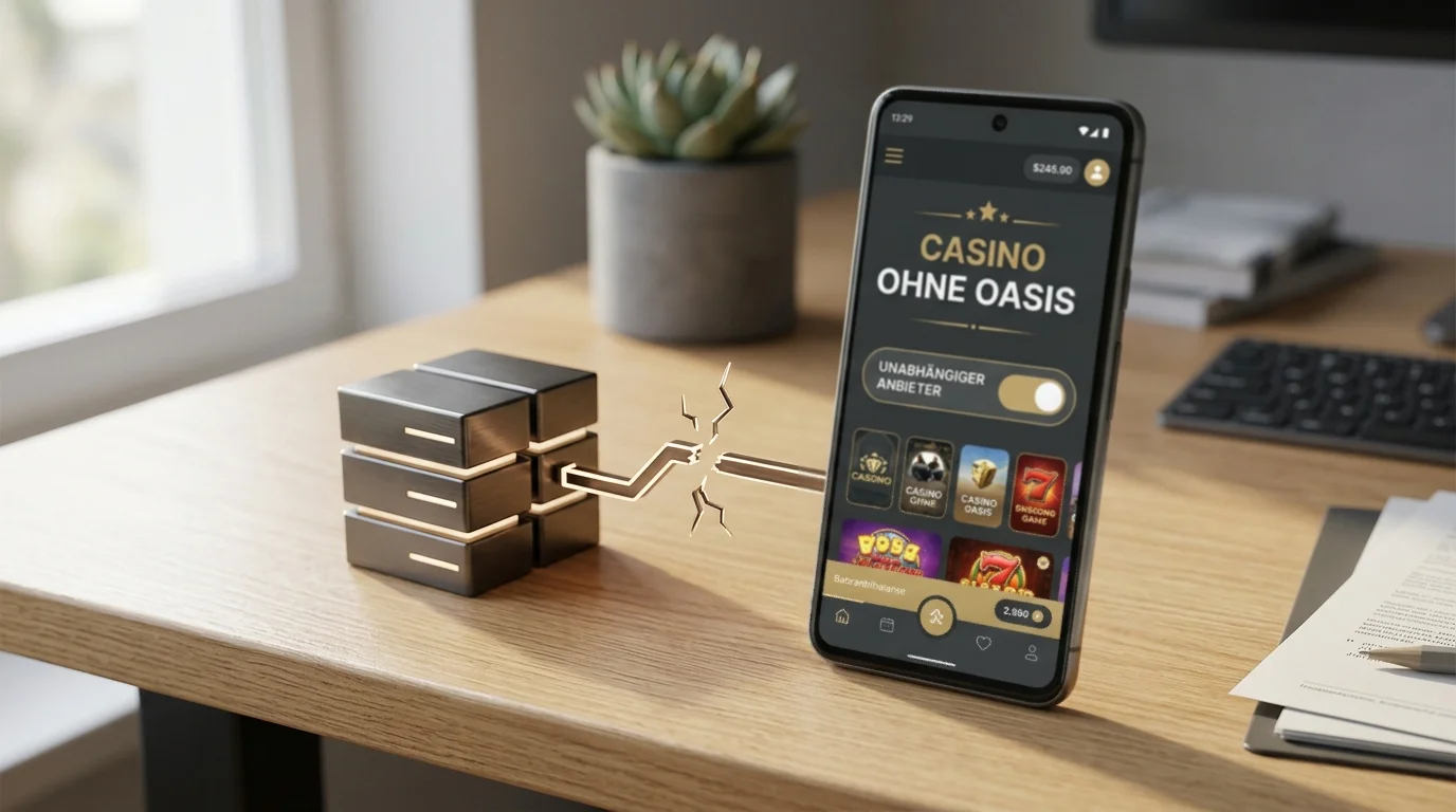 Schematische Darstellung eines Online-Casinos ohne Anbindung an das deutsche OASIS-Sperrsystem