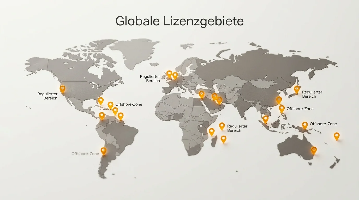 Uebersicht verschiedener Lizenz-Jurisdiktionen fuer Online-Casinos ausserhalb der deutschen Regulierung